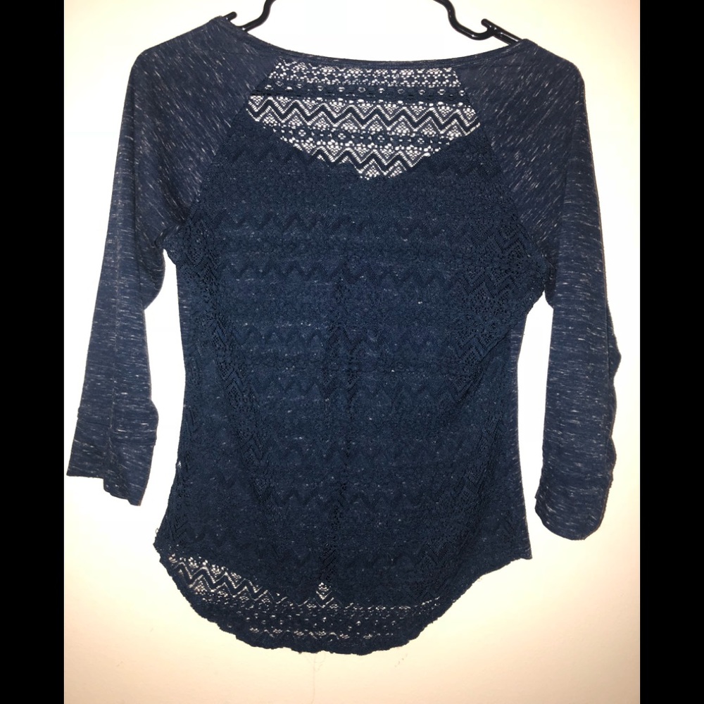 Aeropostale med blue shirt see through in back